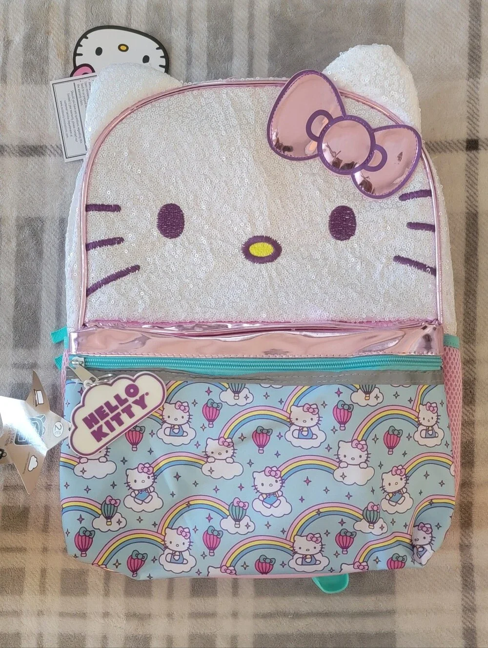 Hello Kitty Girls' Pink Sequin Character Backpack 16